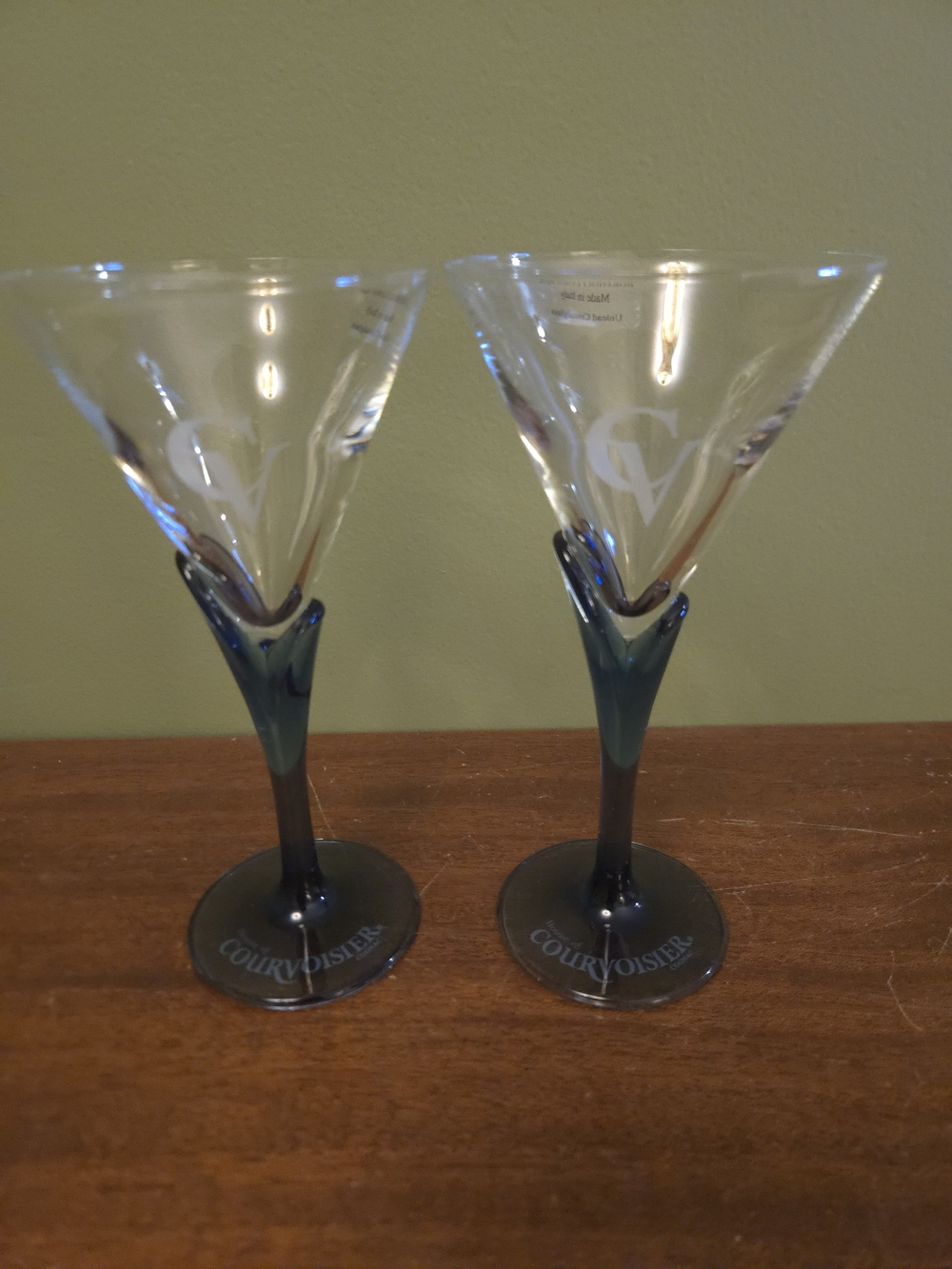 Vintage Luigi Bormioli Courvoisier Martini Glasses (Set of 2)